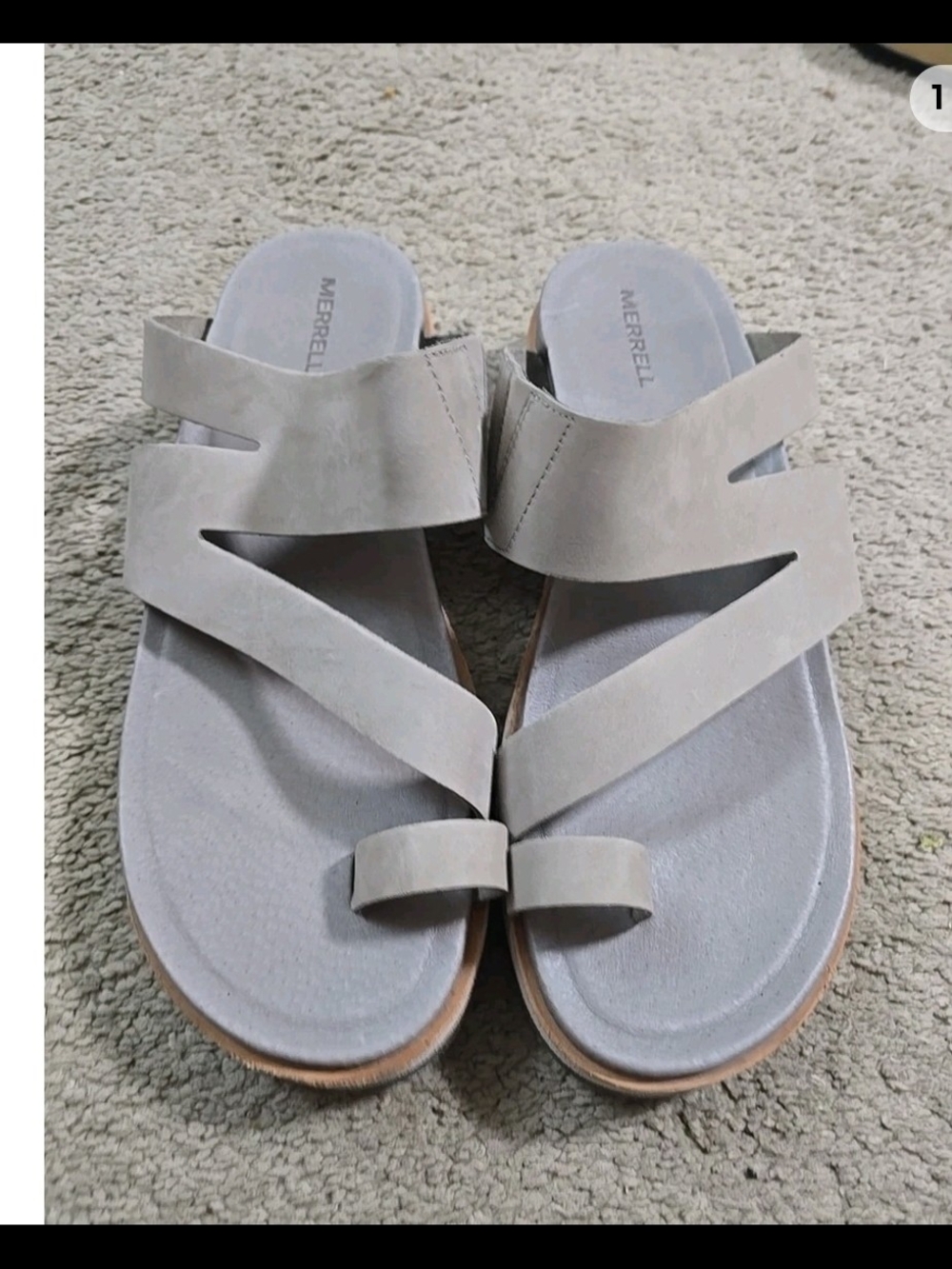 Merrell Womens Size 9 Juno Wrap Moon Soft Leather Comfort Slip on Sandals
